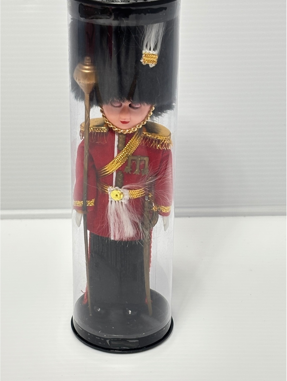 Vintage British Royal Guard Nutcracker Doll in Protective Display Case